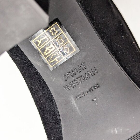 Stuart Weitzman Women Grandiose Black Suede Ankle Dress Office Back Lace Boots 7 - Picture 9 of 11